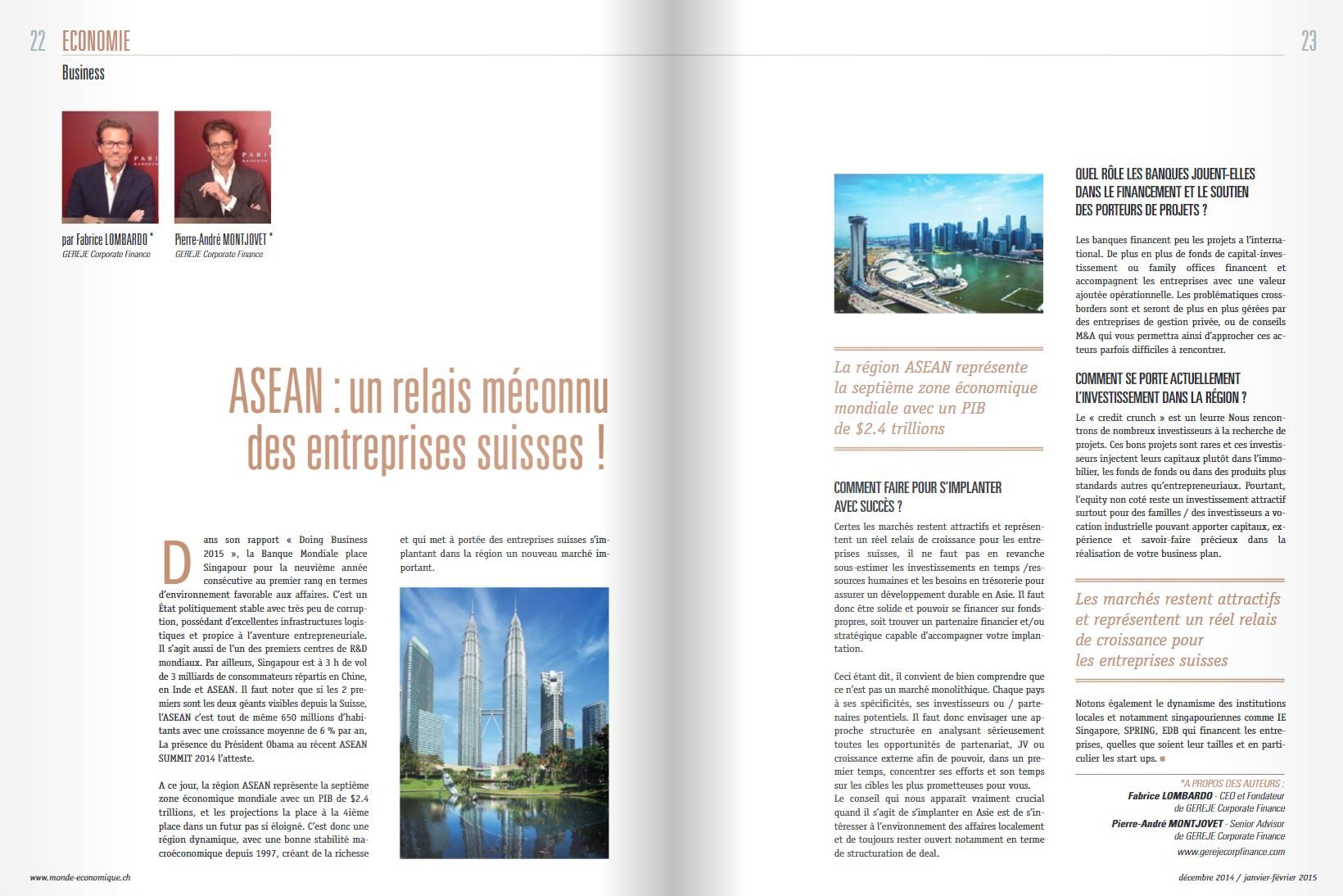 ASEAN: Un relais méconnu des entreprises suisses